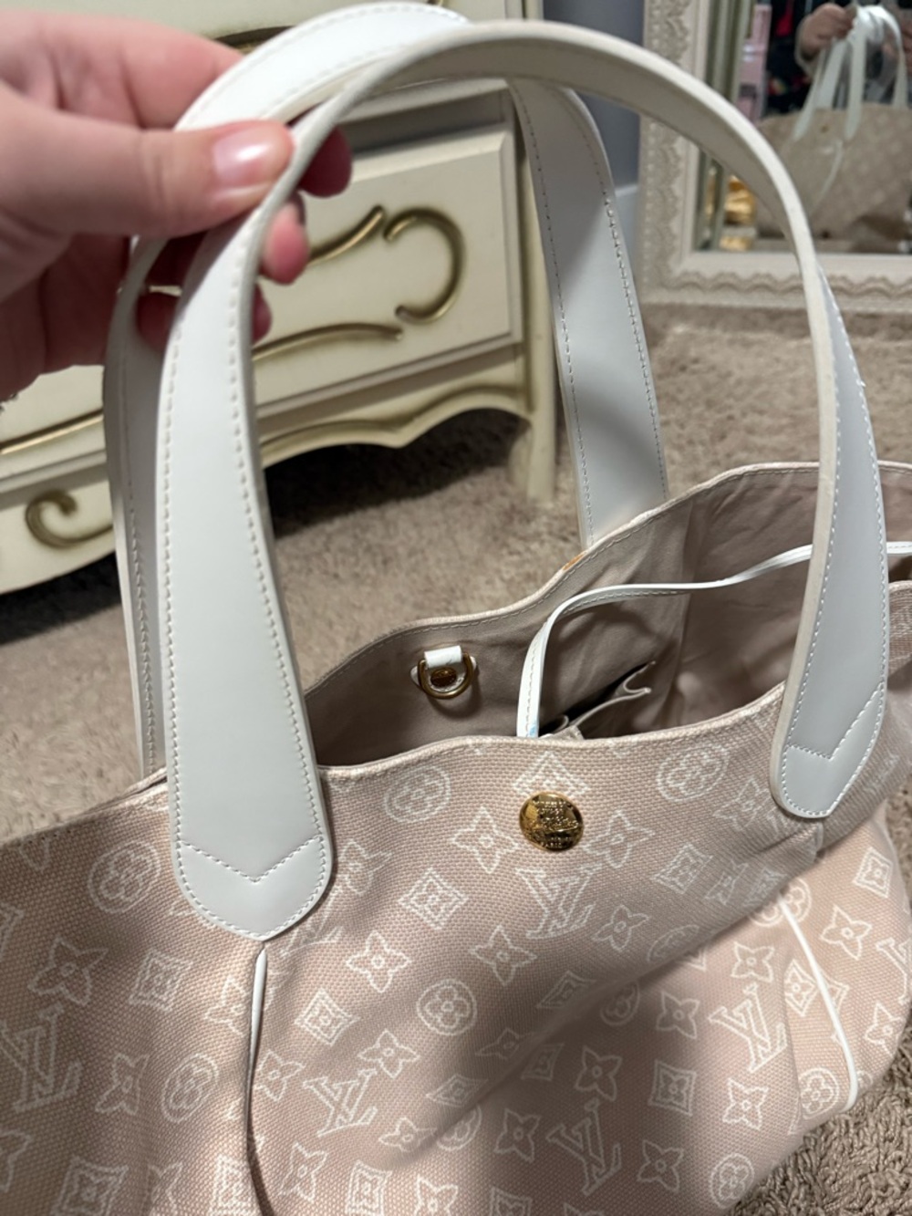 Louis Vuitton Blush Monogram Cabas Ipanema GM with pouch tote bag - Picture 10 of 10